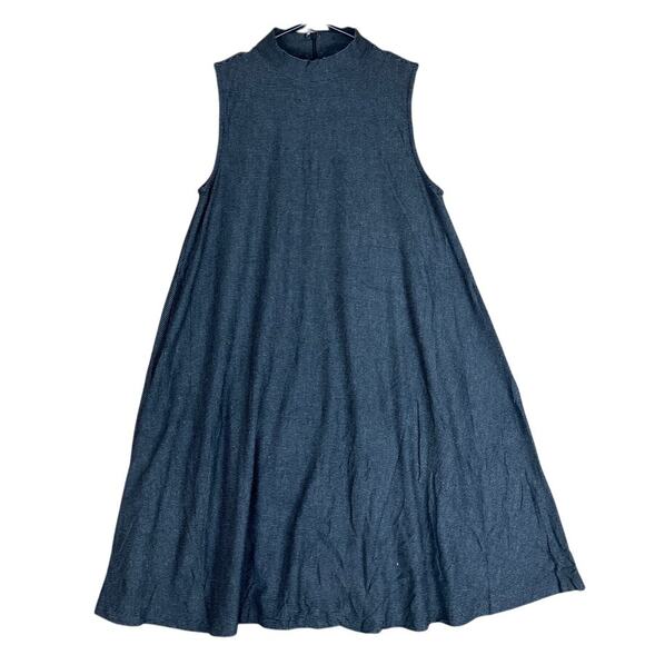 Artisan NY Womens Dress Gray White Striped High Neck Sleeveless Stretch Small - Picture 1 of 12